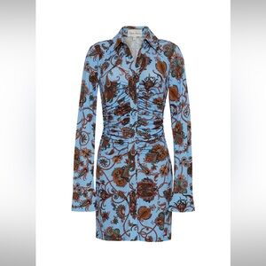 Cara Cara Blue and Brown Paisley Long Sleeve Dress